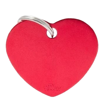 World-Class MyFamily Large Red Heart ID Tag Sustainable