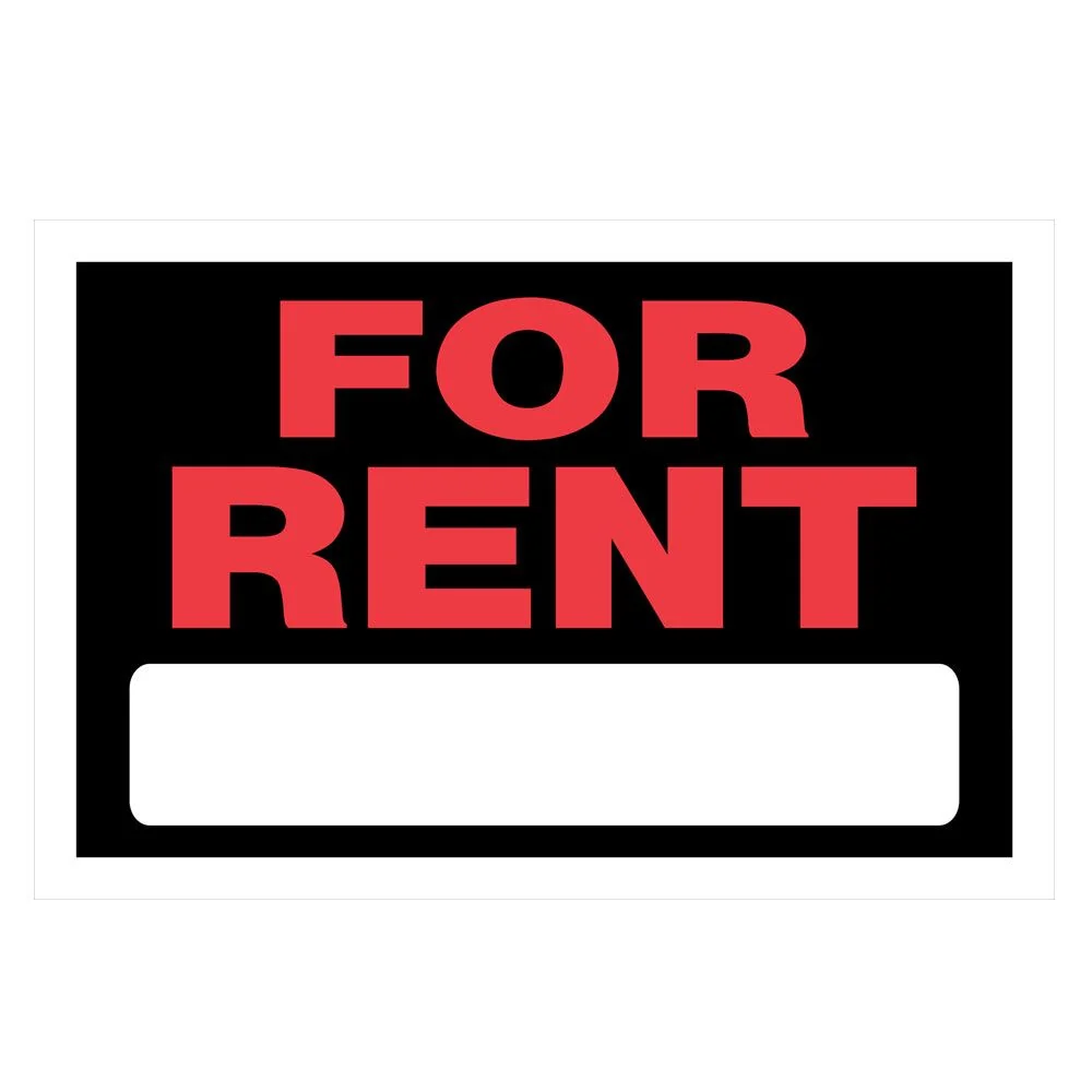 Eco-Friendly Hillman Black Red For Rent Sign 8 x 12 in. Trendy