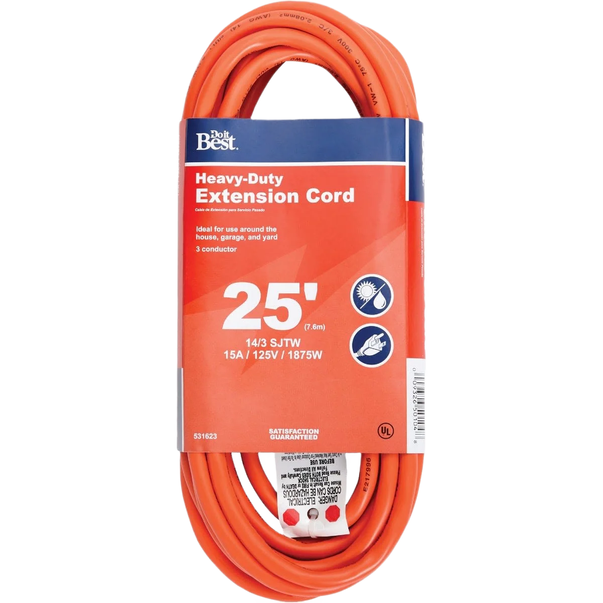 Sustainable Do it Orange 14 3 Heavy-Duty Outdoor Extension Cord 25 ft. Breathable