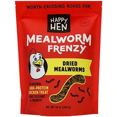 High-Quality Happy Hen Mealworm Frenzy Chicken Treats 10 oz. Lightweight
