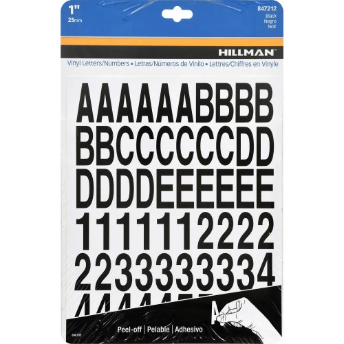 Natural Hillman Adhesive 1-In. Black Letter Number Kit Pure