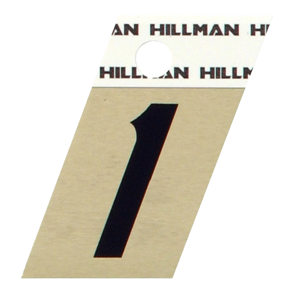 Superior Hillman 1-1 2-In. Adhesive Black Gold Aluminum House Number 1 Proven