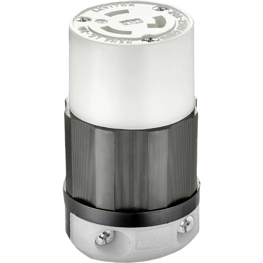 Verified Leviton 20 Amp 250V 3-Wire 2-Pole Industrial Grade Locking Cord Connector Durable
