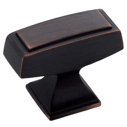Modern Amerock Mulholland Oil Rubbed Bronze Rectangle Knob 1.5 in. Flexible