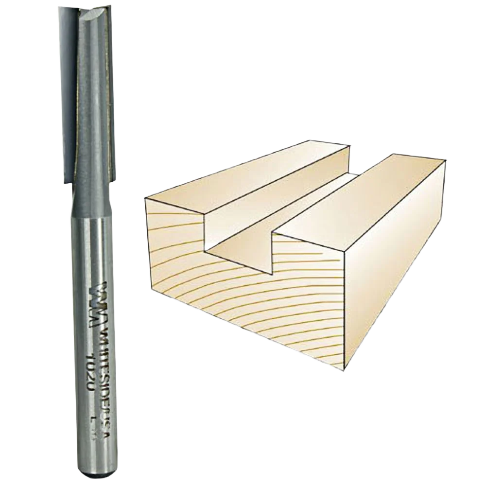 Exclusive Whiteside 1020 Straight Bit 1 4 in. SH x 5 16 in. CD x 1 in. CL World-Class