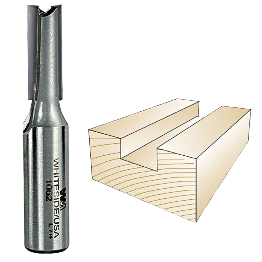 Certified Whiteside Straight Bit 1 2 in. SH x 3 8 in. CD x 1 in. CL Durable