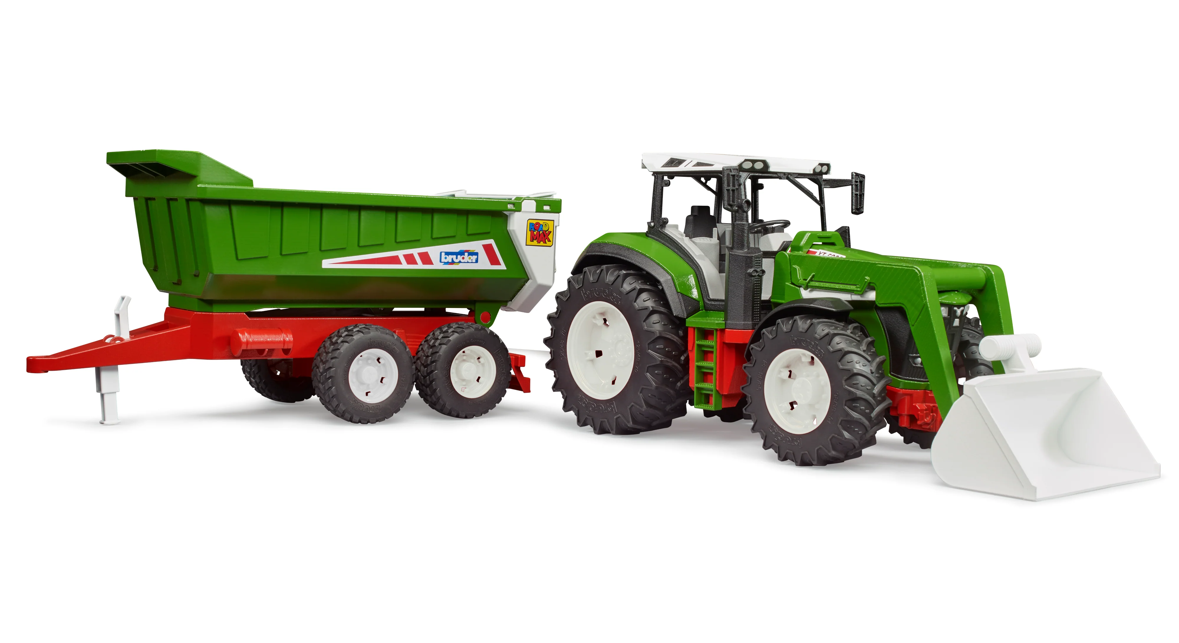 Carefully Designed Bruder 03452 Roadmax Tractor with Front Loader and Tipping Trailer Classic