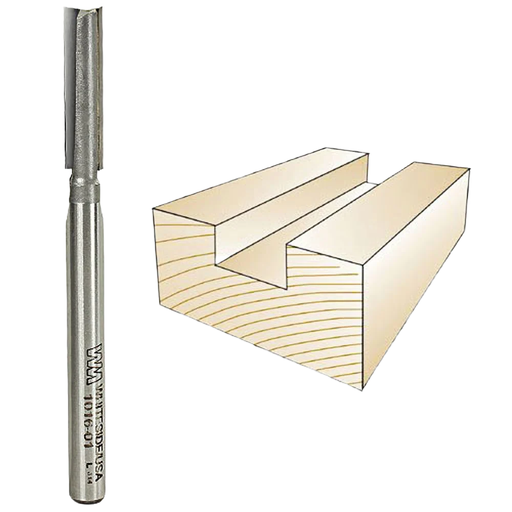 Convenient Whiteside Straight Bit 1 4 in. SH x 1 4 in. CD x 1 in. CL Crafted