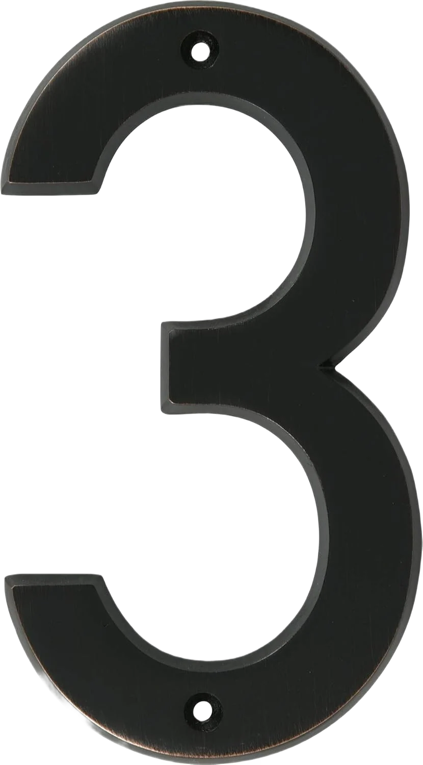 Trendy Distinctions House Number 3 Old World Bronze 6 Elite