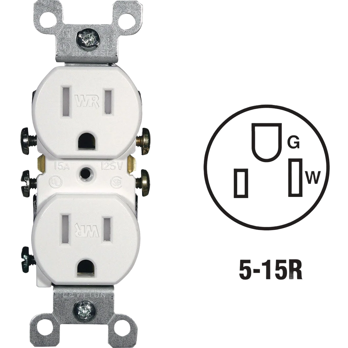 Breathable Leviton 15 Amp White Tamper Weather Resistant Residential Grade Duplex Outlet Fashionable