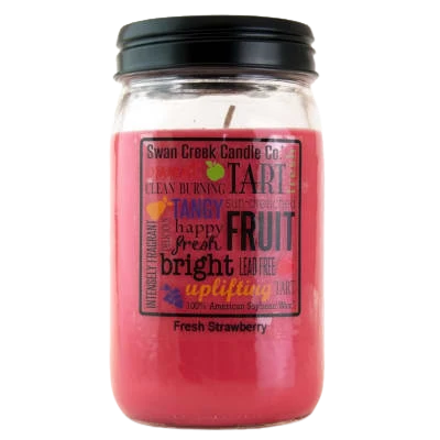 Easy-to-Use Swan Creek Fresh Strawberry Jar Candle 24 oz. Artisan