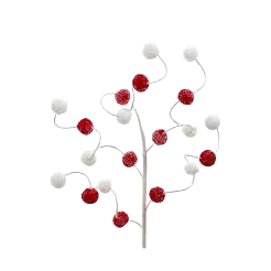 Detailed Kurt S. Adler Red White Pom Pom Ball Spray Classic