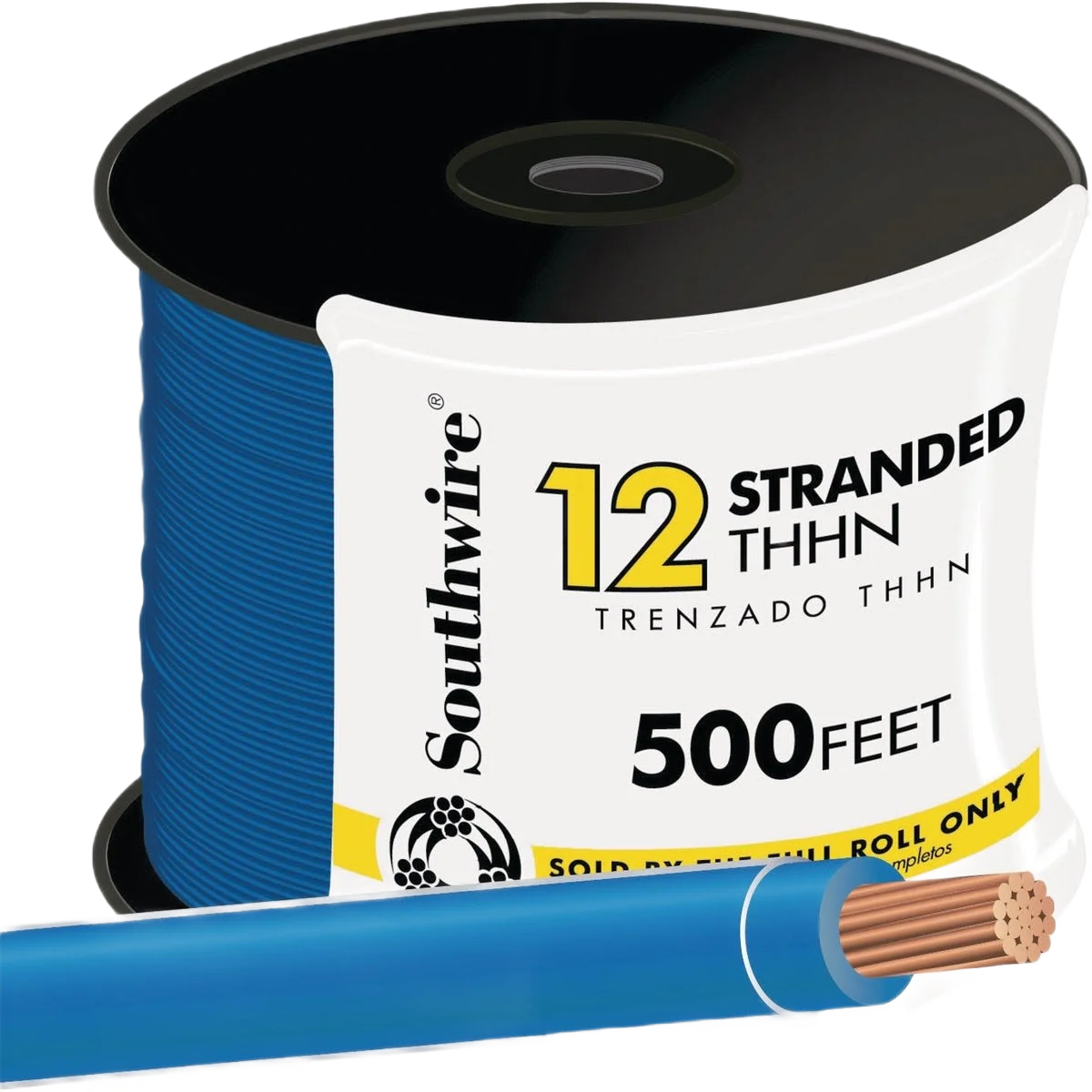 High-Quality Southwire 500 ft. 12 AWG Blue Stranded THHN Wire Trendy