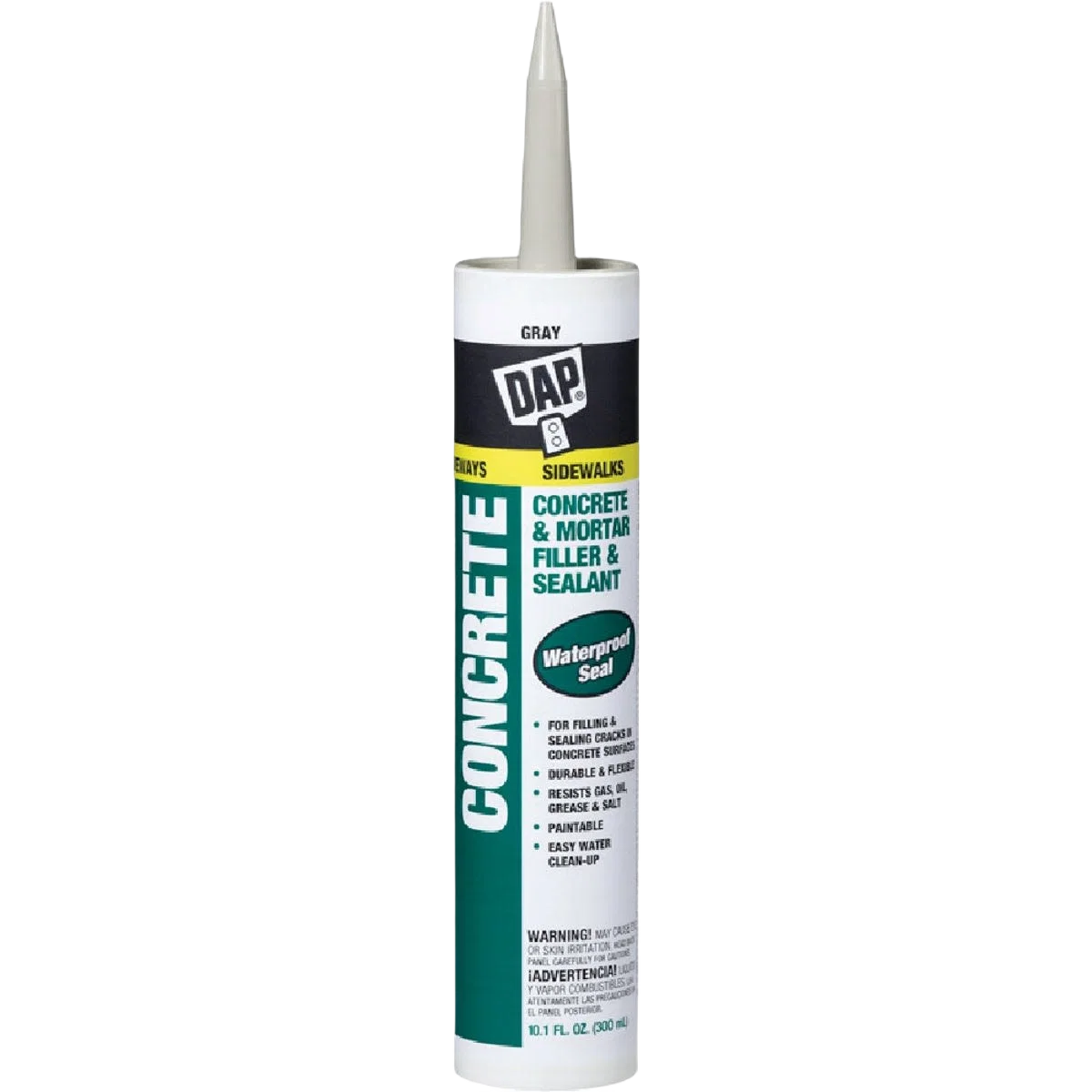 Effective DAP Gray Latex Concrete Sealant with Silicone 10.5 oz. Enhanced