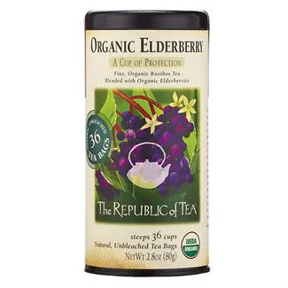 World-Class The Republic of Tea Organic Elderberry Red Tea Tin 50 Bags Durable