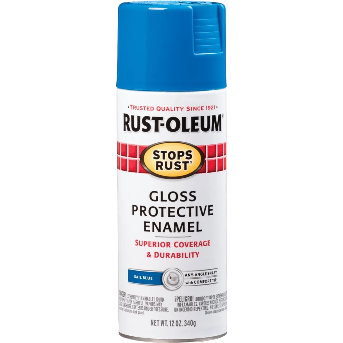 Top-Quality Rust-Oleum Sail Blue Gloss Protective Enamel Spray Paint 12 oz. Pure