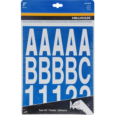 Expertly Made Hillman Adhesive 2-In. White Letter Number Kit Dependable
