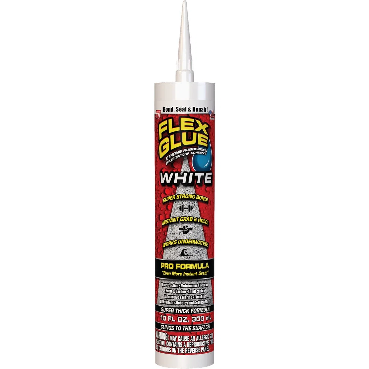 Exclusive Flex Glue Pro Formula White Multi-Purpose Adhesive 10 oz. Clean