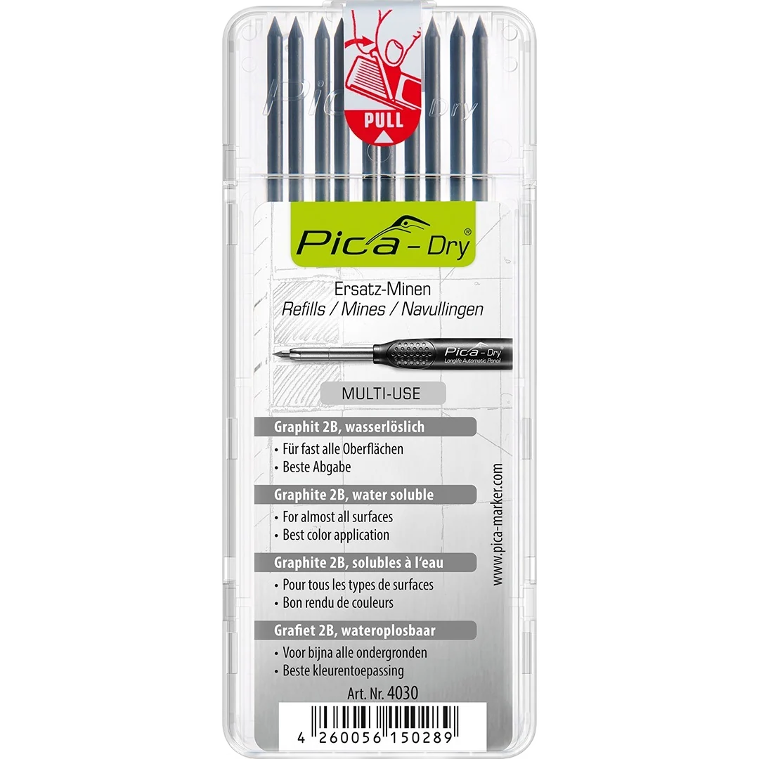Refined Pica Dry Refill Graphite 2B Leads 10PK Smart