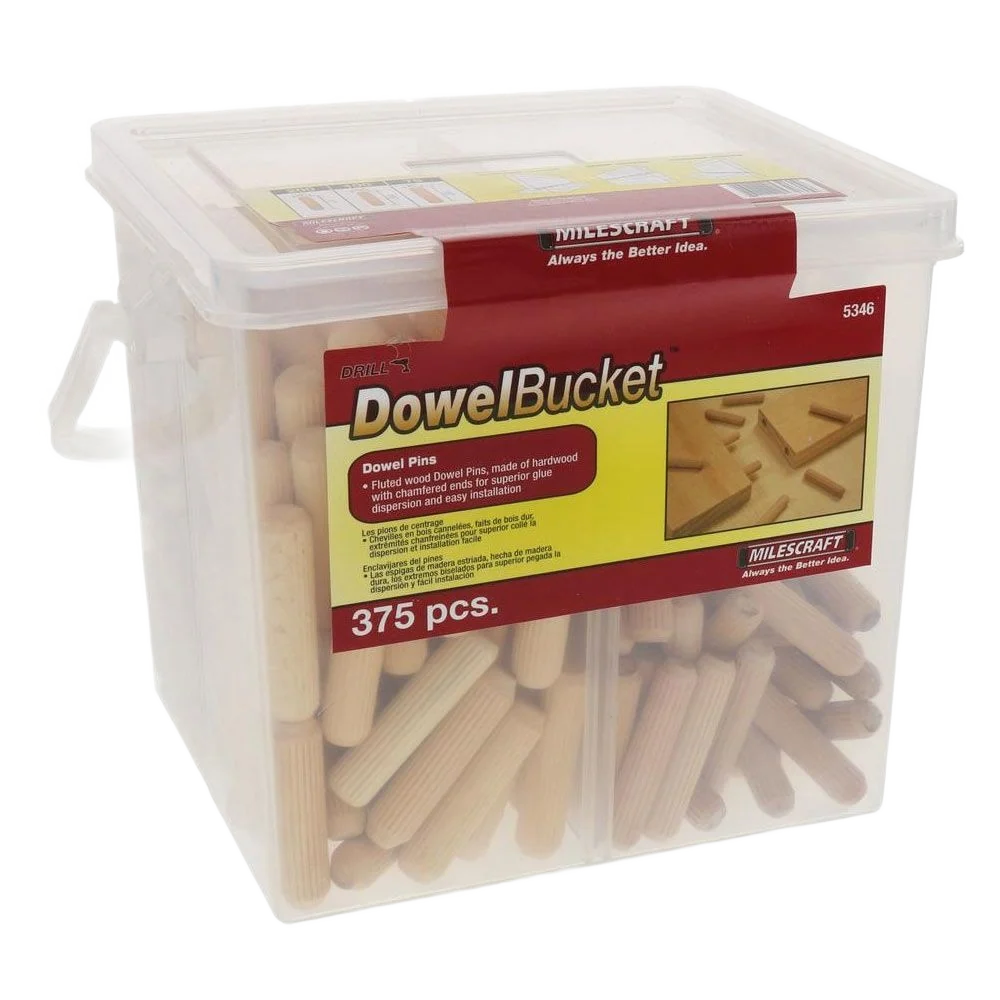 Dependable Milescraft Dowel Bucket Assortment 375 Pieces Elite