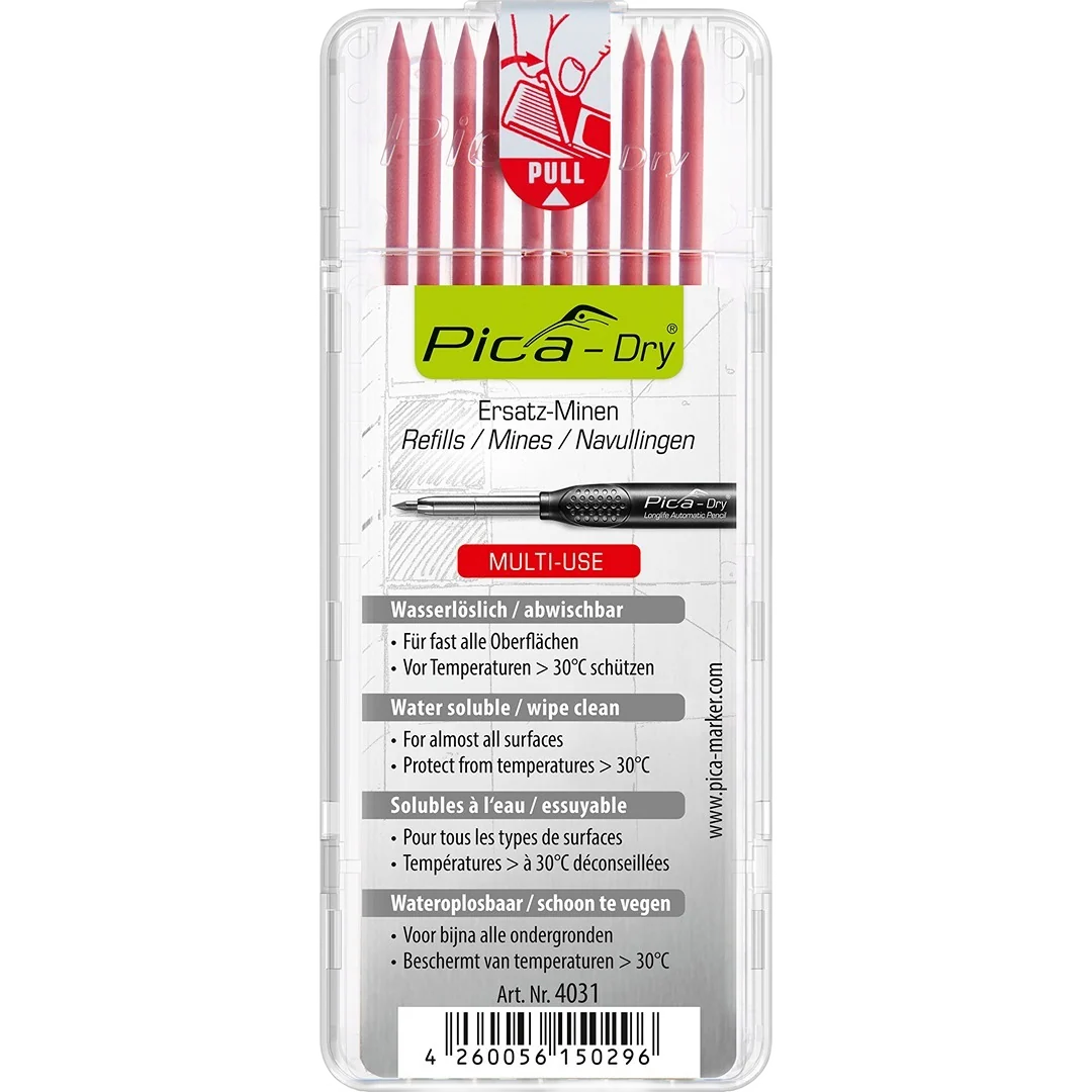 Relaxed Pica Dry Refill Red Leads 10PK Fast