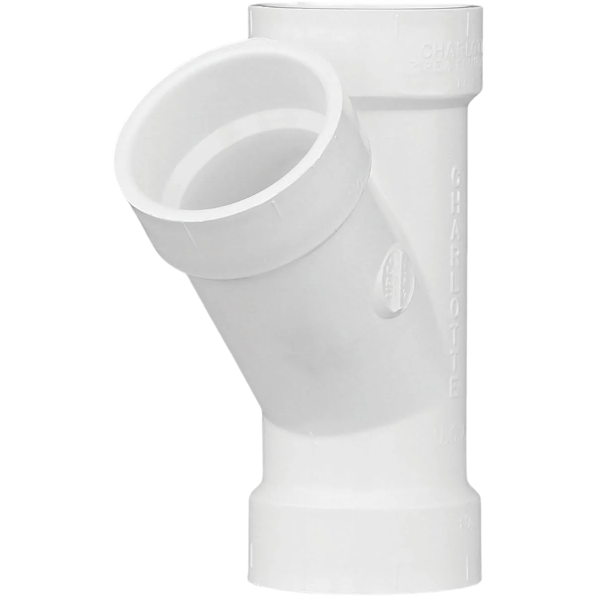 Consistent Charlotte Pipe 1-1 2 In. Schedule 40 DWV Hub Wye Clean