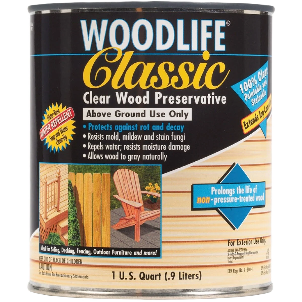 Long-Lasting Woodlife Classic Clear Wood Preservative 1 Quart Prestigious