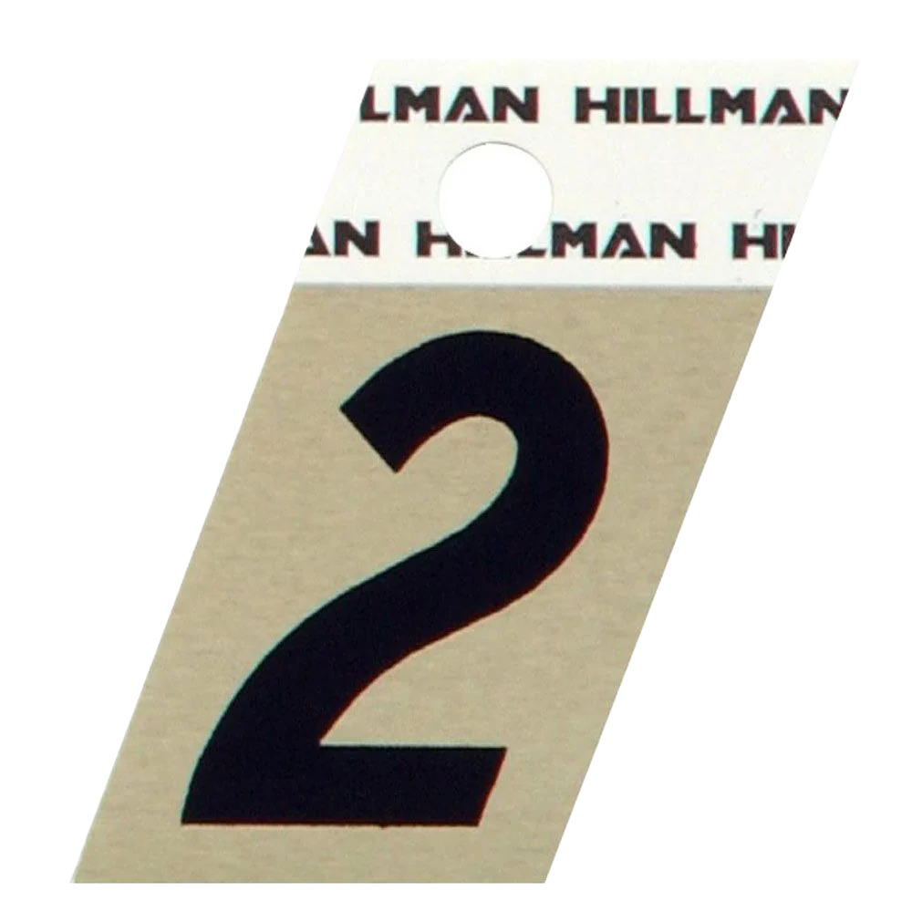 Recyclable Hillman 1-1 2-In. Adhesive Black Gold Aluminum House Number 2 Quality