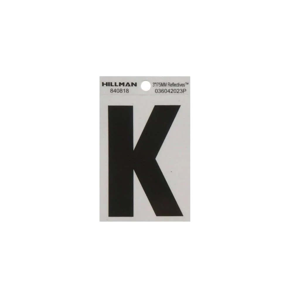 Certified Hillman 3 in. Black Silver Reflective Mylar Sticker Wide Style Letter Y High-Performance