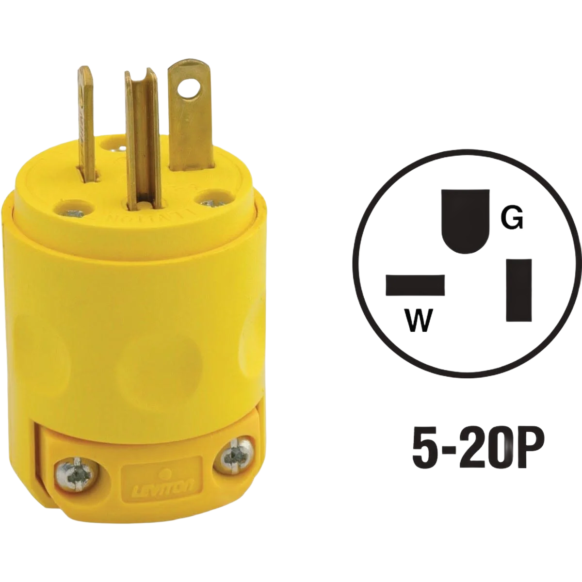 Smart Leviton 20 Amp 250V Yellow Commercial Grade Cord Plug High-Quality
