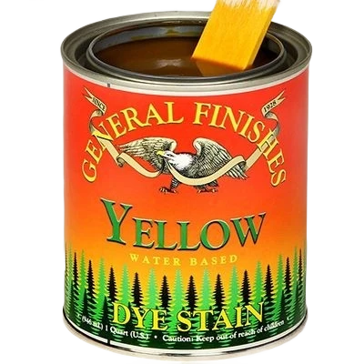 Fashionable General Finishes Yellow Water Based Dye Stain 1 Pint High-End