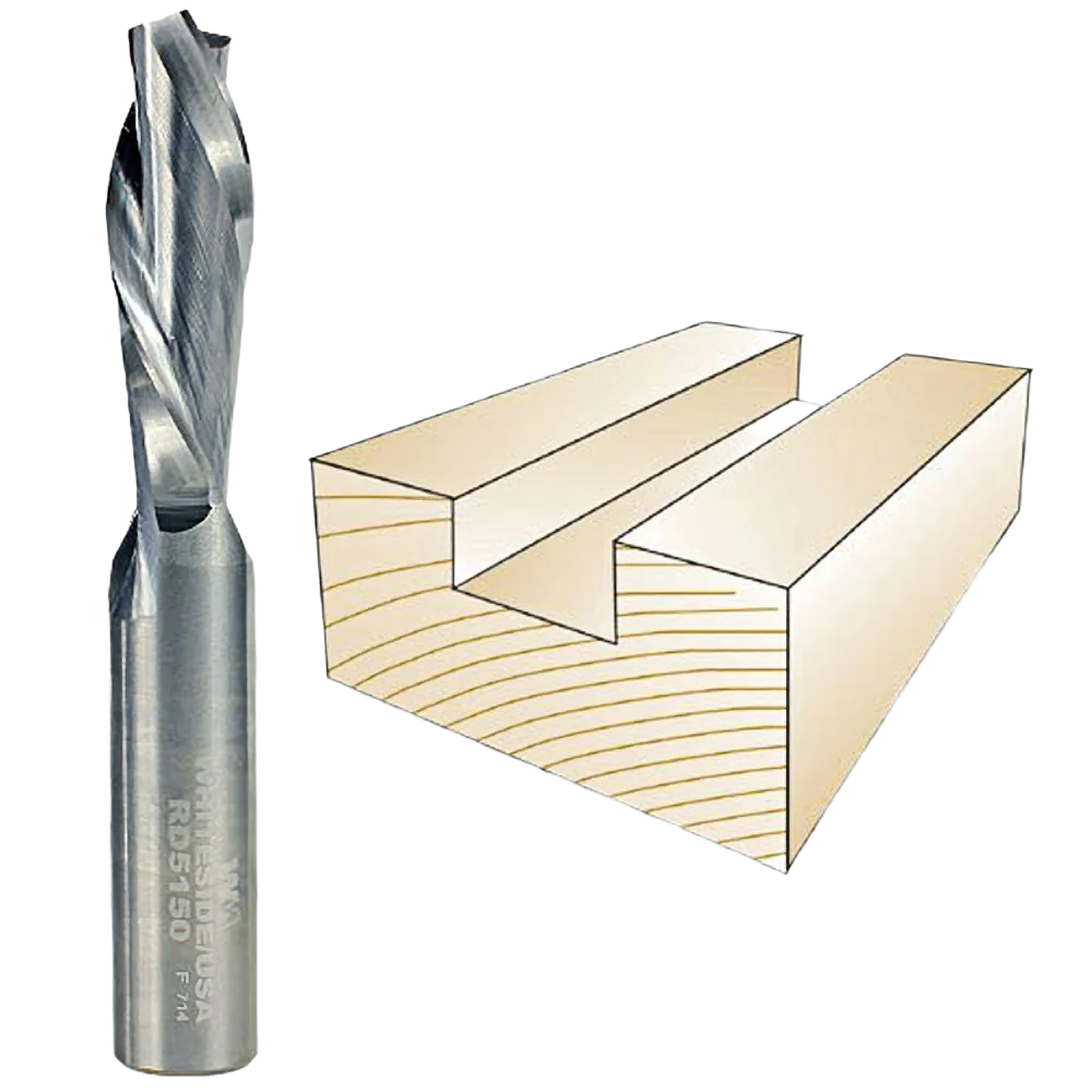 Refined Whiteside Spiral Downcut Bit 1 2 in. SH x 1 2 in. CD x 1-1 2 in. CL Professional