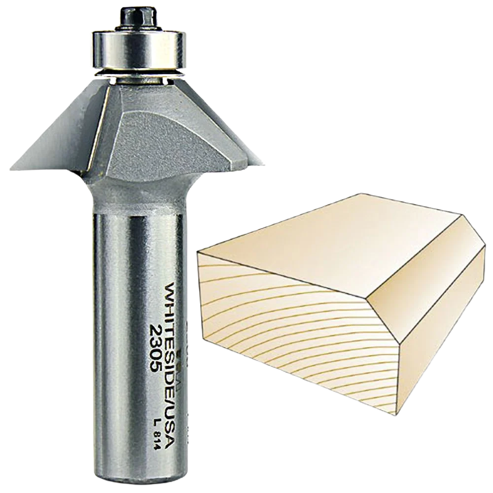 Safe Whiteside 45 deg. Chamfer Bit 1 2 in. SH x 5 8 in. CL x 7 16 in. CH Efficient