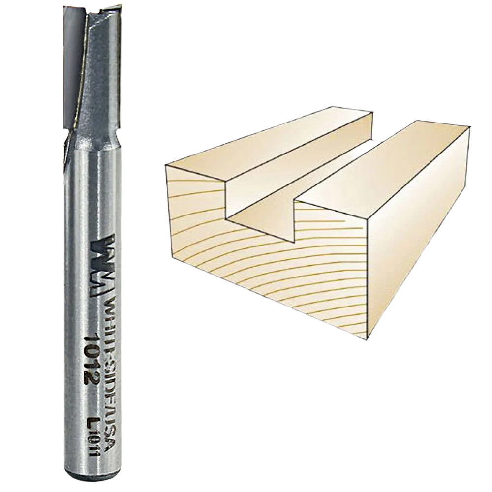 Environmentally Friendly Whiteside Straight Bit 1 4 in. SH x 1 4 in. CD x 1 2 in. CL Original Design