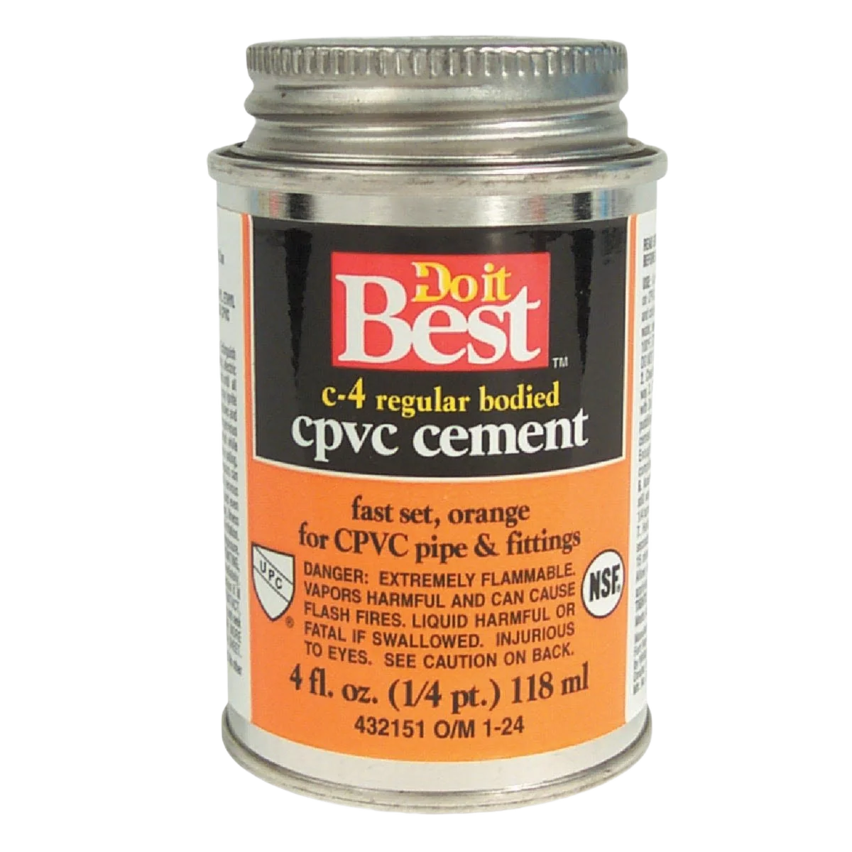 Refined Do it Orange Regular Bodied CPVC Cement 4 oz. Soft