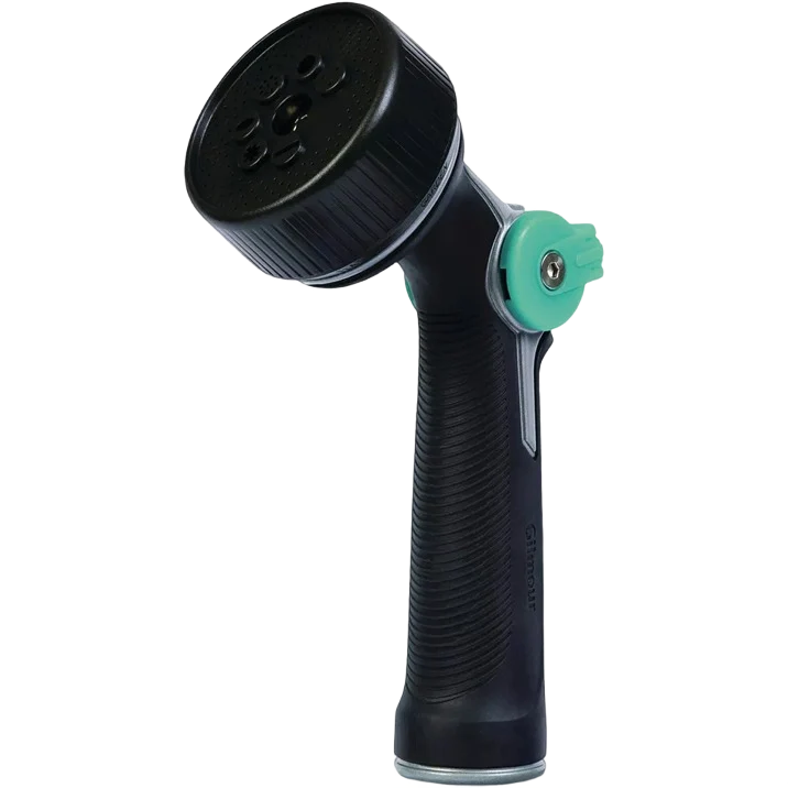 Dependable Gilmour Black Green Metal 7-Pattern Thumb Control Nozzle Pure