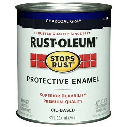 Trendy Rust-Oleum Charcoal Gray Oil Base Protective Enamel Paint 1 Quart Healthy