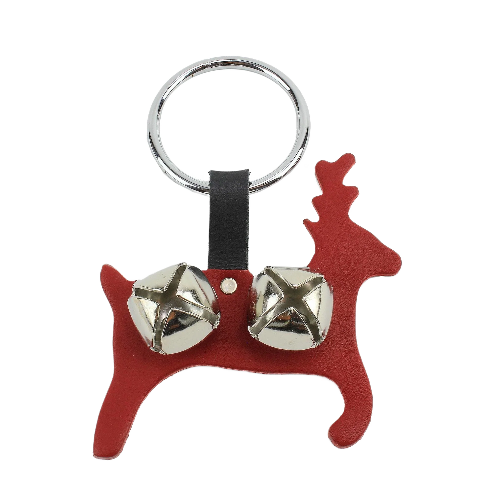 Comfortable Bellmeister Red Leather Reindeer Bell Door Hanger Sophisticated