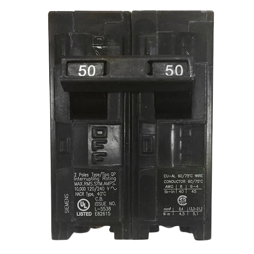 Recyclable Siemens Q250 2-Pole Plug-In Circuit Breaker Fine Crafted