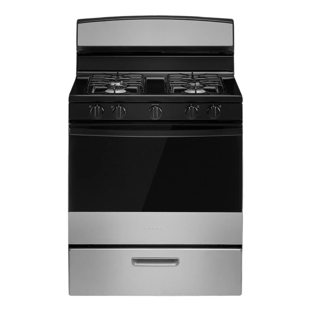 Fashionable Amana® 30-inch Gas Range with Easy-Clean Glass Door Original