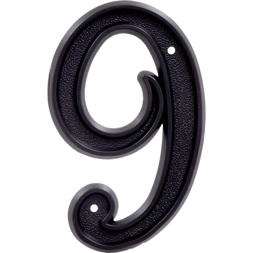 Recyclable Hillman 5.5 in. Black Plastic House Number 9 Minimalist