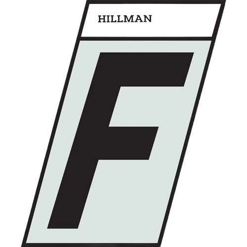 Solid Hillman 1-1 2 in. Black Silver Reflective Mylar Angle Cut Sticker Letter F Fast
