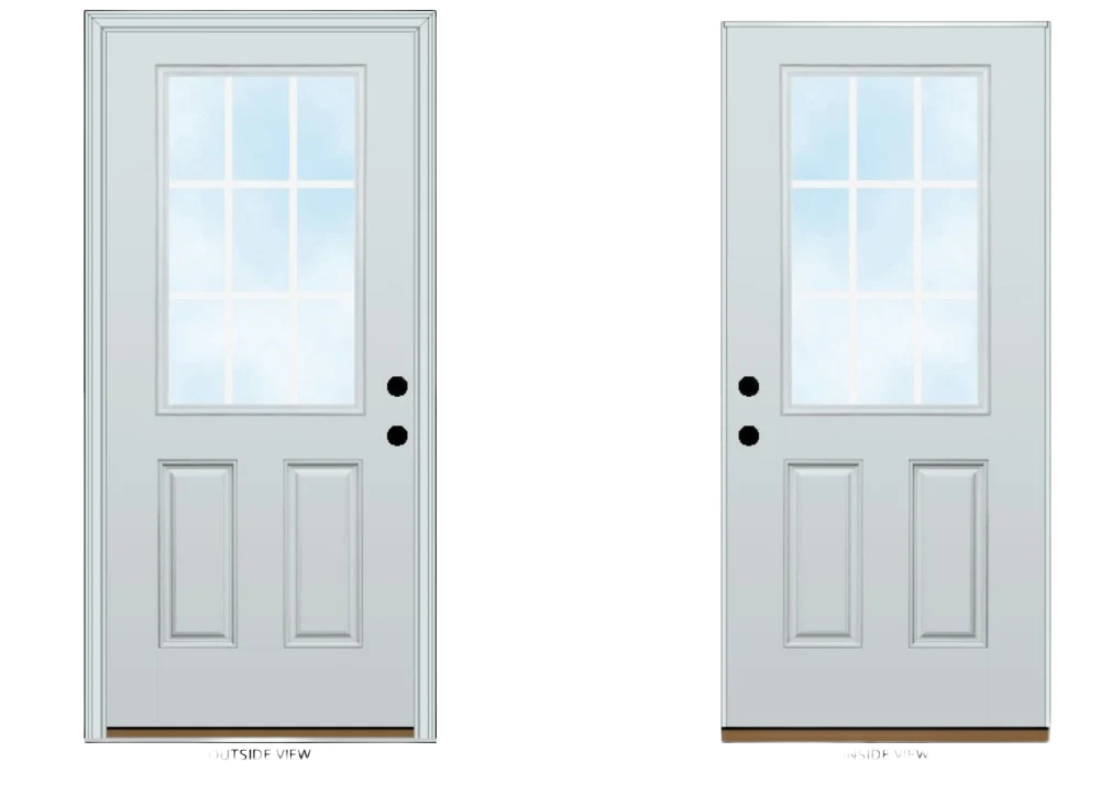 Fashionable ProVia Left Hand Inswing Fiberglass with Clear Glass Vantage Single Entry Door 32 x 80 High-Grade