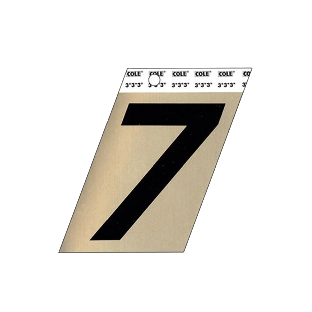 Sustainable Hillman 3-In. Adhesive Black Gold Aluminum House Number 7 Fine