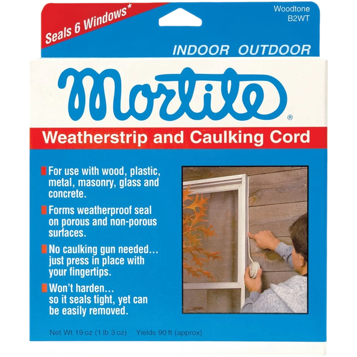 Minimalist Mortite Woodtone 19 Oz Weatherstrip Caulking Cord 90 Ft. Flexible