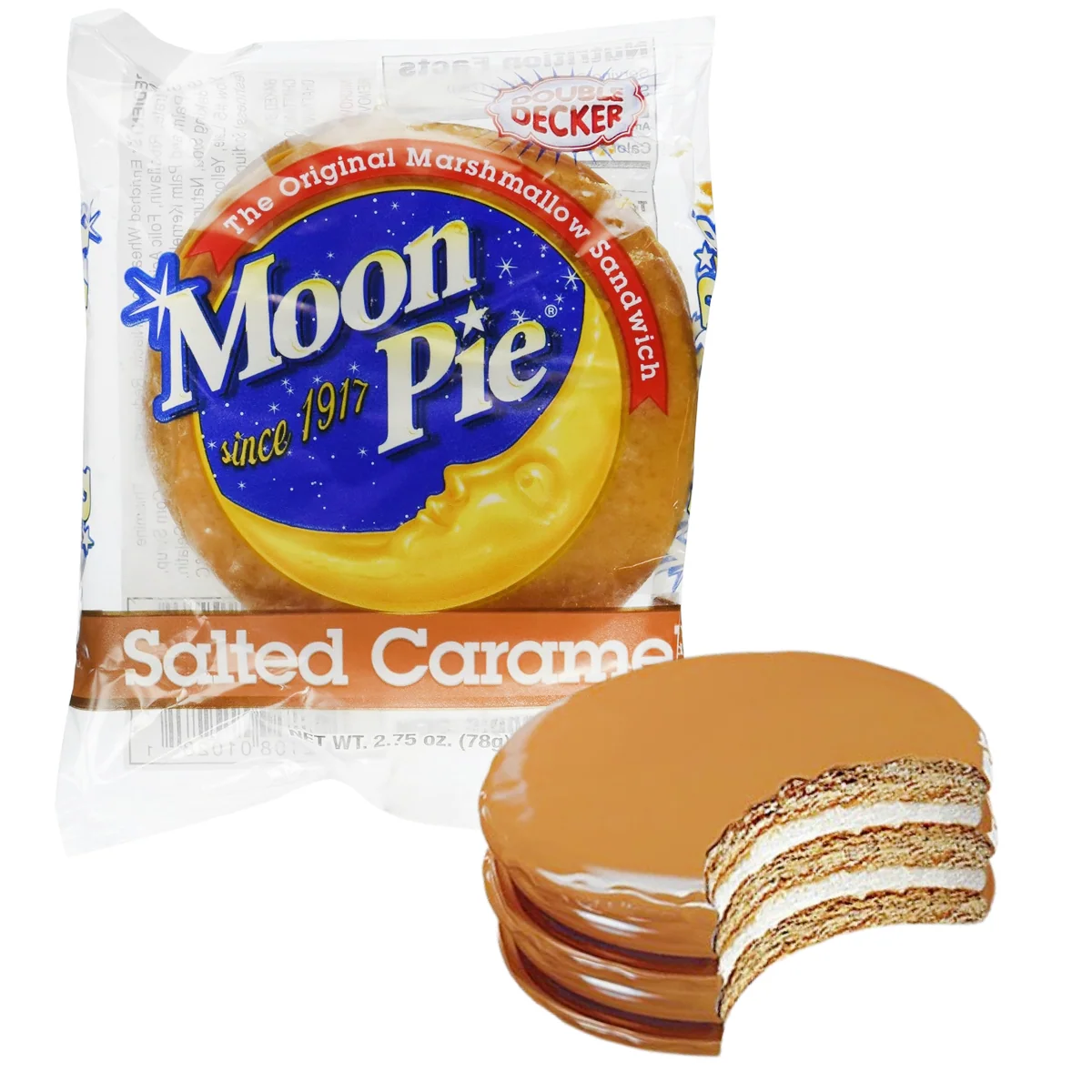 Refined Moon Pie Double Decker Salted Caramel Marshmallow Sandwich Snack Soft