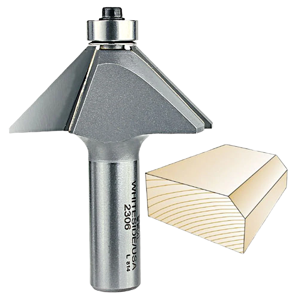 Selected Whiteside 45 deg. Chamfer Bit 1 2 in. SH x 1-1 16 in. CL x 3 4 in. CH Exceptional