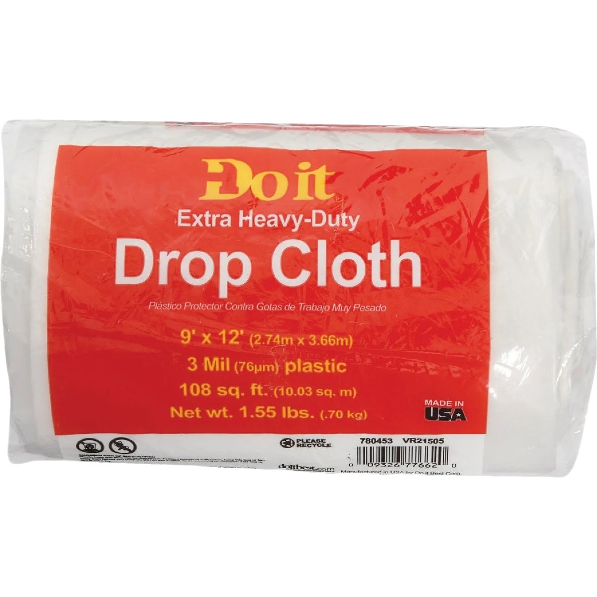 Clean Do it 3 Mil Plastic Paint Drop Cloth 9 x 12 ft. Reliable