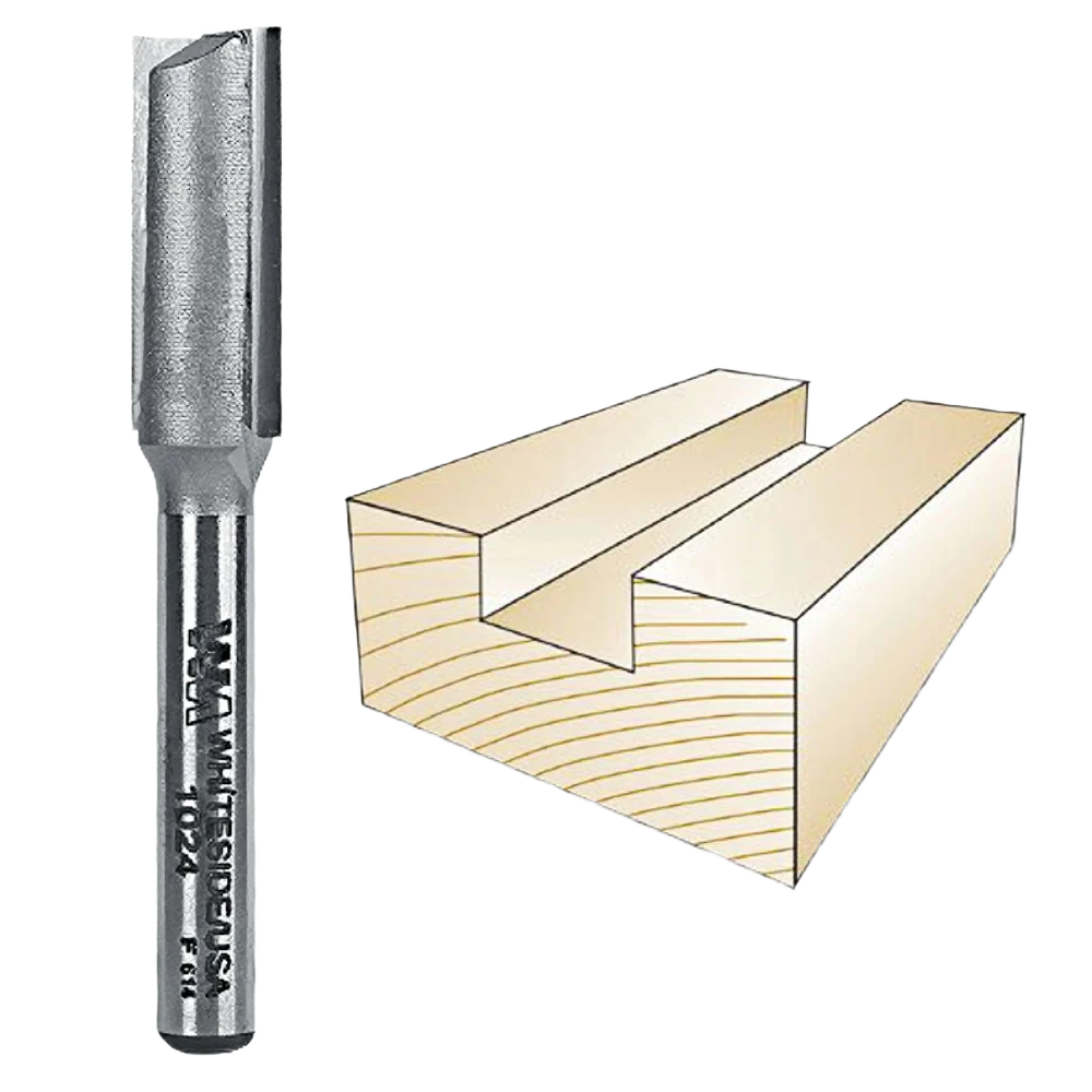 Elite Whiteside Straight Bit 1 4 in. SH x 7 16 in. CD x 1 in. CL High-Quality