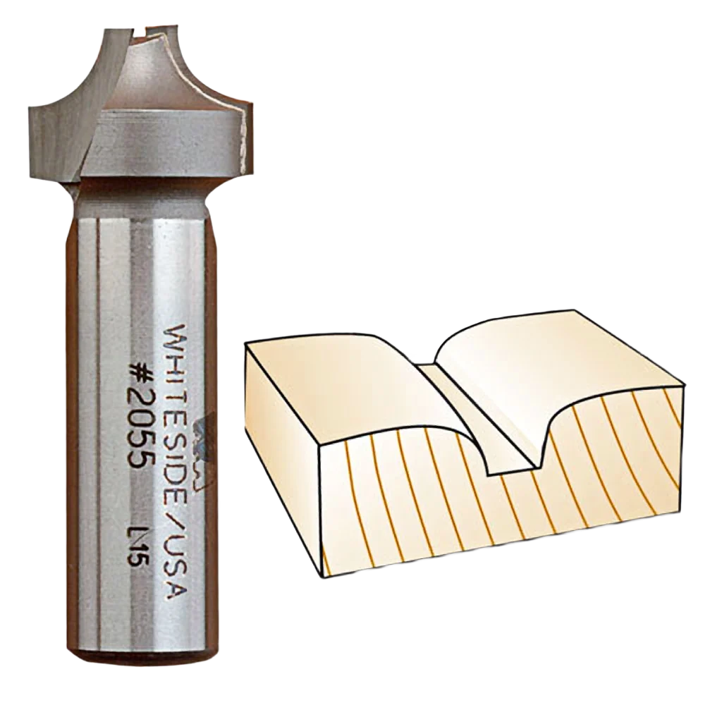 Modern Whiteside Plunge Roundover w Plunge Point Bit 1 2 in. SH x 3 8 in. R Superior